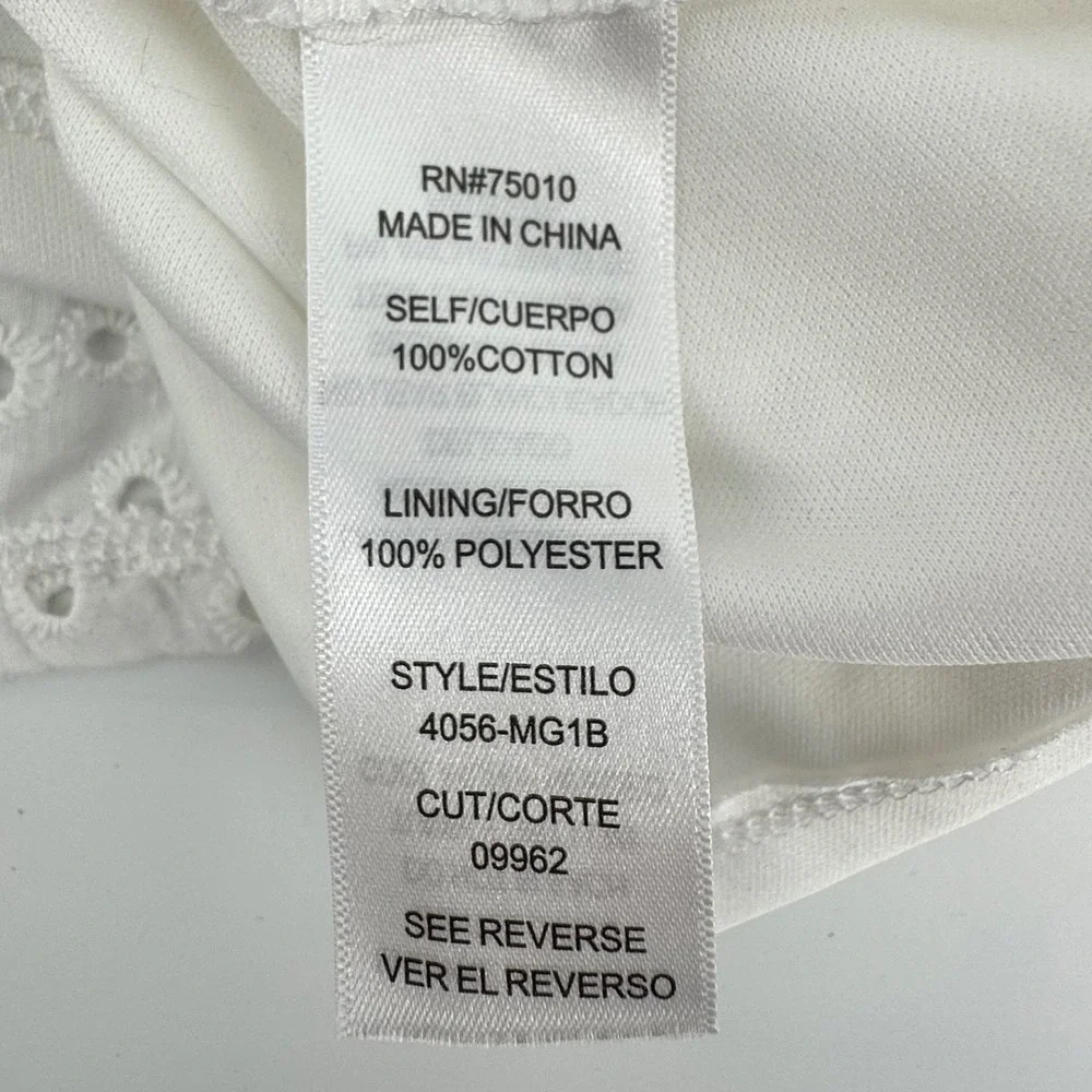 City Studio Eyelet Dress 13 White Milkmaid Cottagecore Romantic Puff Sleeve Boho